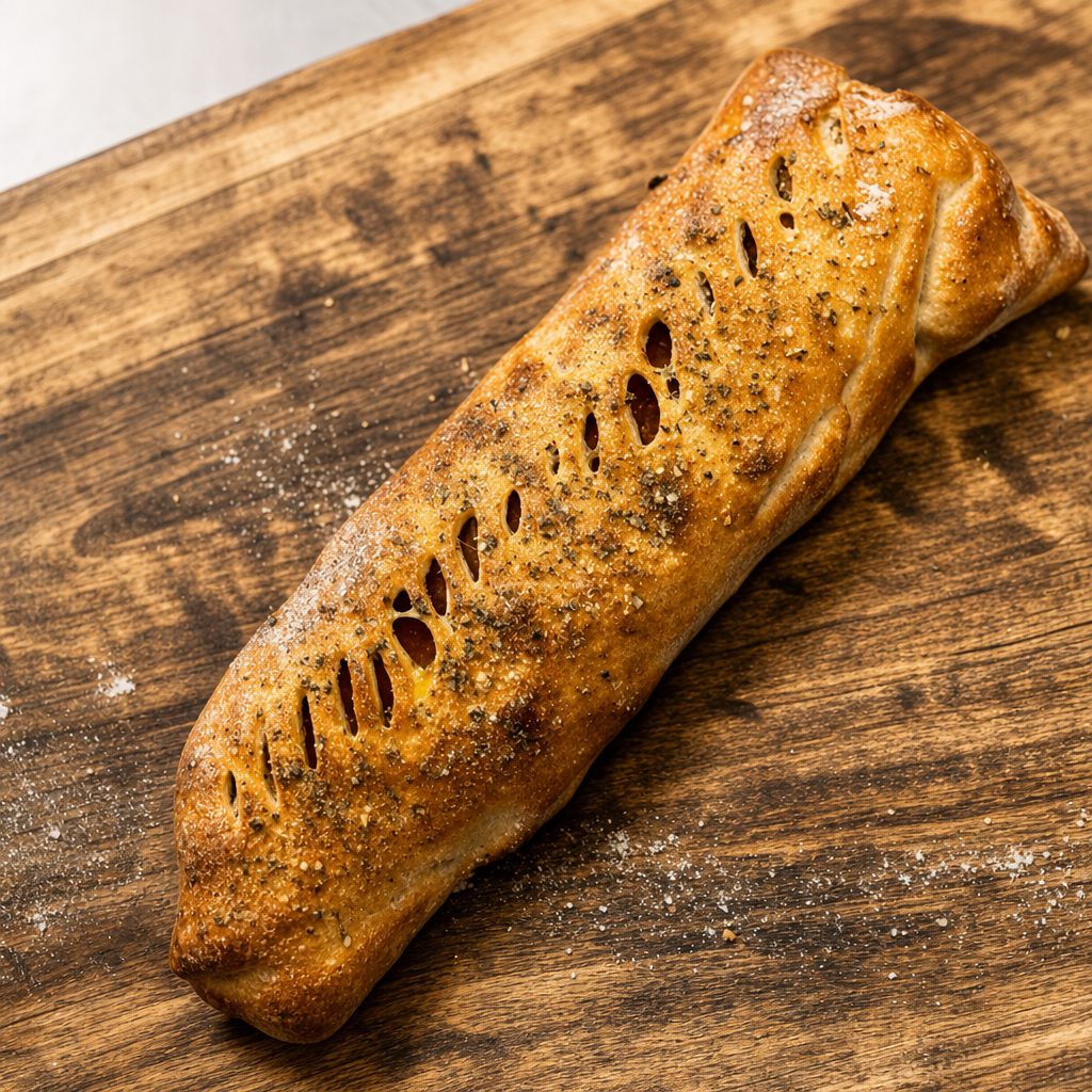 Sausage, Peppers & Onions Stromboli.