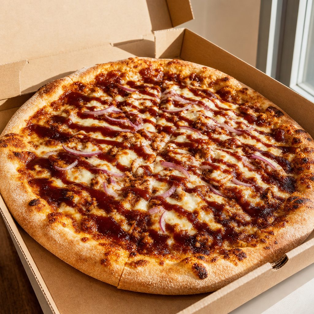 In BBQ We Cluck Pizza (14'' Medium).