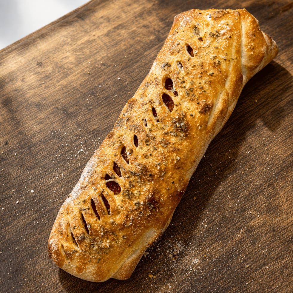Ham, Salami, Pepperoni & Provolone Stromboli.