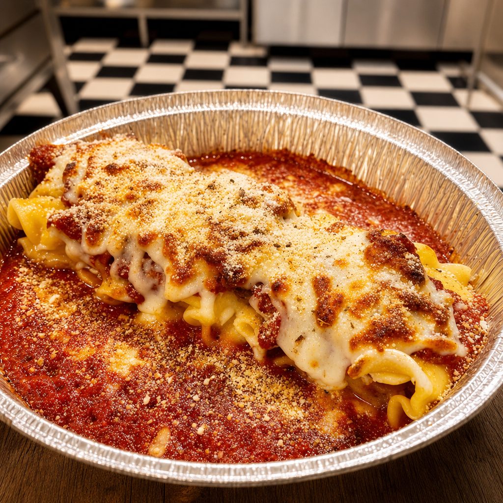 Baked Lasagna with Cheese.