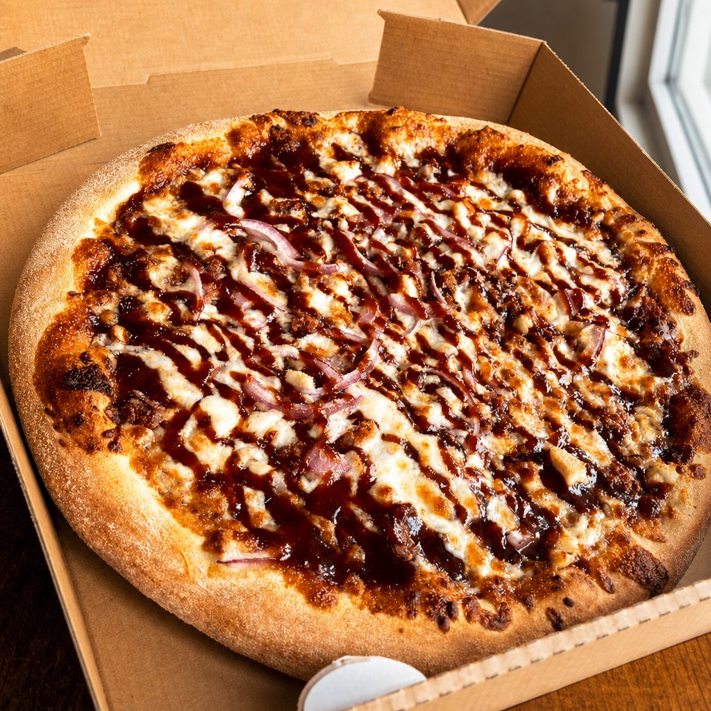 In BBQ We Cluck Pizza (8" Small).